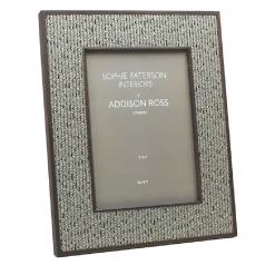 Josephs Jewelers Home Décor>Addison Ross – Gray Tweed Rattan 5×7 Frame