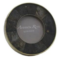 Josephs Jewelers Home Décor>Addison Ross – Round Black Horn 3×3 Frame
