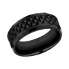 Josephs Jewelers Wedding Bands For Men>Black Laser Titanium Pattern 8mm Band