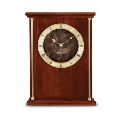 Josephs Jewelers Home Décor>Bulova – Oak Clock w/ Engravable Plaque