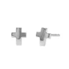 Josephs Jewelers Earrings>Children’s Sterling Silver Domed Cross Earrings