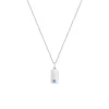 Josephs Jewelers Necklaces And Pendants>Children’s Sterling Silver Blue Cubic Zirconia Bar Pendant with Chain