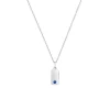 Josephs Jewelers Necklaces And Pendants>Children’s Sterling Silver Blue Cubic Zirconia Bar Pendant with Chain