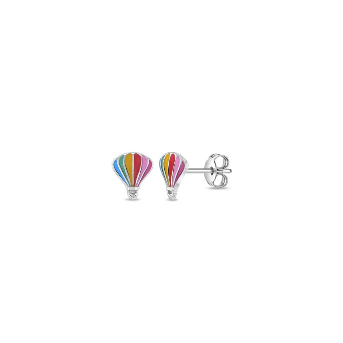 Josephs Jewelers Earrings>Children’s Sterling Silver Hot Air Balloon Enamel Earrings