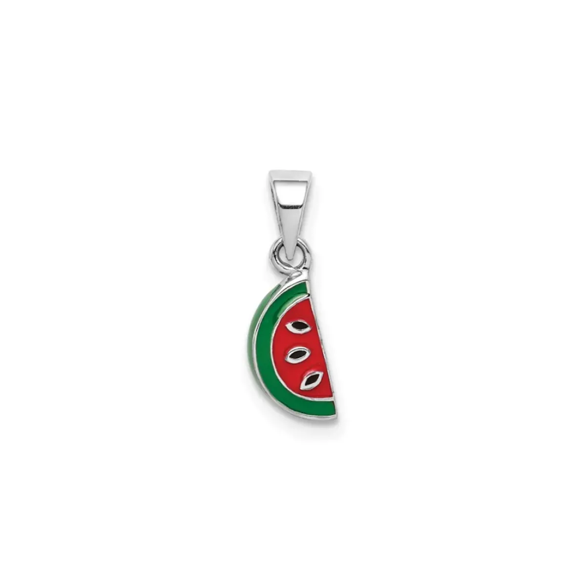 Josephs Jewelers Necklaces And Pendants>Children’s Sterling Silver Enamel Watermelon Pendant