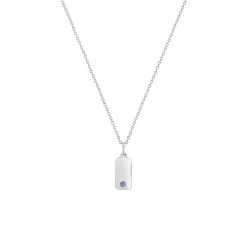Josephs Jewelers Necklaces And Pendants>Children’s Sterling Silver Cubic Zirconia Bar Pendant with Chain