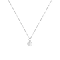 Josephs Jewelers Necklaces And Pendants>Children’s Sterling Silver Paperclip Circle Charm Necklace