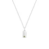 Josephs Jewelers Necklaces And Pendants>Children’s Sterling Silver Green Cubic Zirconia Bar Pendant with Chain