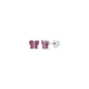 Josephs Jewelers Earrings>Children’s Sterling Silver Fuchsia Cubic Zirconia Butterfly Earrings
