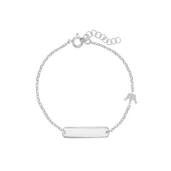 Josephs Jewelers Bracelets>Children’s Sterling Silver Cubic Zirconia Crown Bar Bracelet