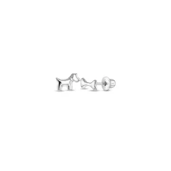 Josephs Jewelers Earrings>Children’s Sterling Silver Dog & Bone Stud Earrings