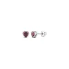 Josephs Jewelers Earrings>Chlidren’s Sterling Silver Red Cubic Zirconia Heart Stud Earrings