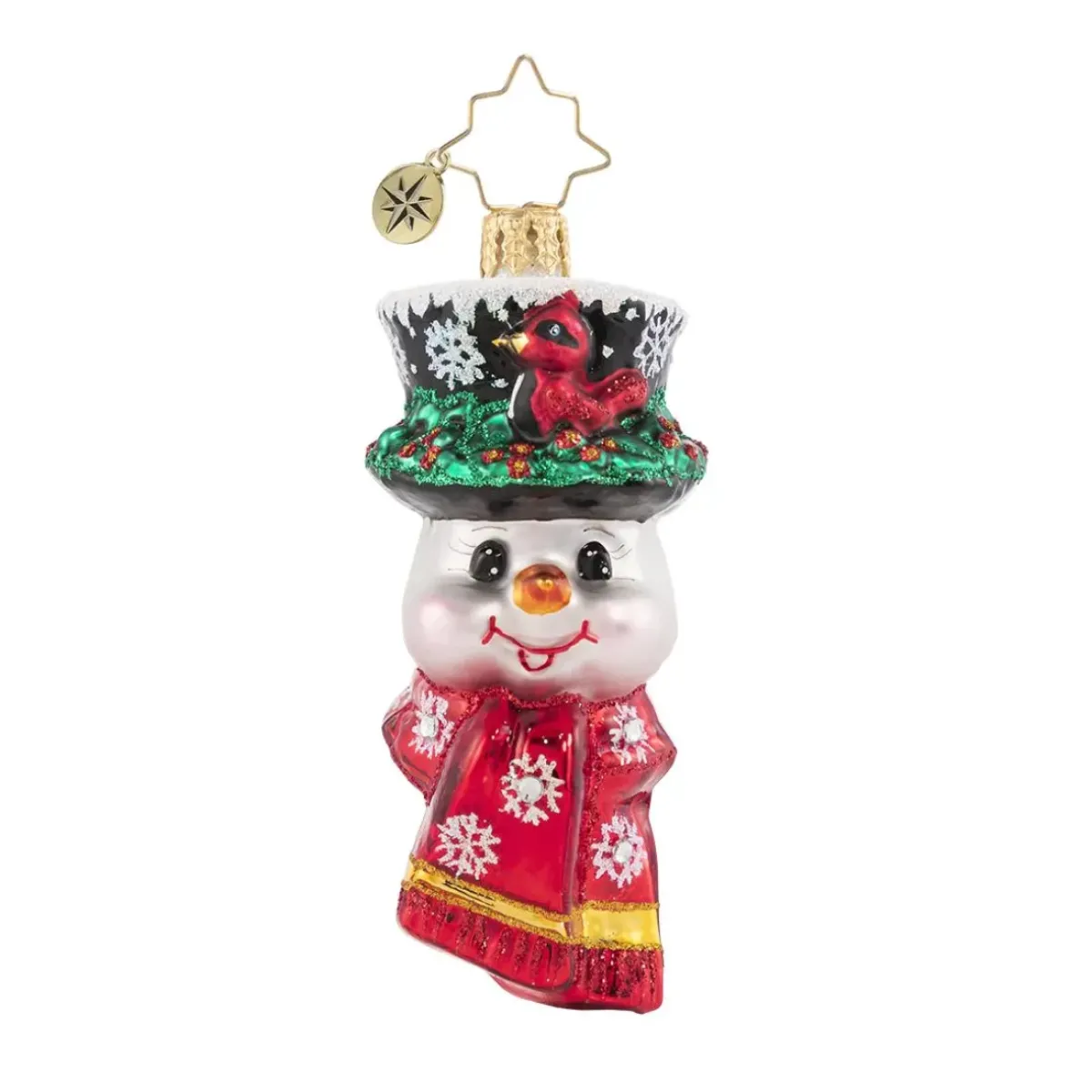Josephs Jewelers Home Décor>Christopher Radko – A Snowman Worth Flocking To Gem Glass Ornament