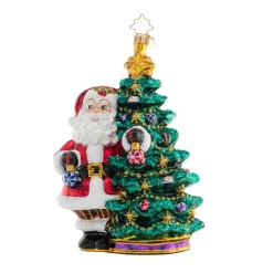 Josephs Jewelers Home Décor>Christopher Radko – Deck The Halls Santa Glass Ornament