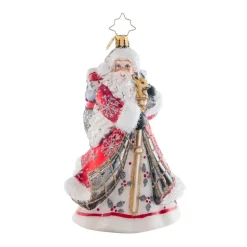 Josephs Jewelers Home Décor>Christopher Radko – Winter Slendor Santa Glass Ornament