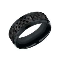 Josephs Jewelers Wedding Bands For Men>Cobalt and Black Carbon Fiber 8mm Wedding Band