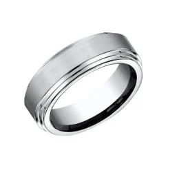 Josephs Jewelers Wedding Bands For Men>Cobalt Chrome 8mm Satin and Polished Finish Wedding Band