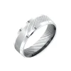 Josephs Jewelers Wedding Bands For Men>Damascus Steel Beveled Wedding Band