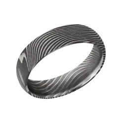 Josephs Jewelers Wedding Bands For Men>Damascus Steel Domed Wedding Band