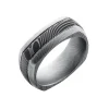 Josephs Jewelers Wedding Bands For Men>Damascus Steel Square Wedding Band