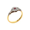 Josephs Jewelers Estate>Estate 18K Two-Tone Ruby and Diamond Cluster Ring