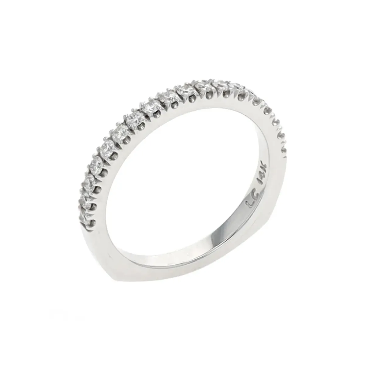 Josephs Jewelers Estate>Estate 14K White Gold Diamond Wedding Band