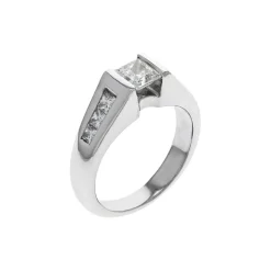 Josephs Jewelers Estate>Estate 14K White Gold Princess Diamond Engagement Ring