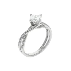 Josephs Jewelers Engagement Rings>Estate 18K White Gold Princess Diamond Twisted Engagement Ring