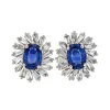 Josephs Jewelers Estate>Estate 18K White Gold Sapphire and Diamond Earrings