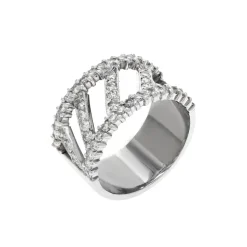 Josephs Jewelers Estate>Estate 18K White Gold Wide Diamond Melee Ring