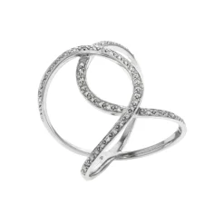 Josephs Jewelers Estate>Estate 14K White Gold Wide Looped Diamond Ring