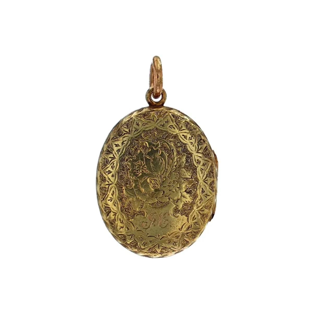 Josephs Jewelers Estate>Estate 15K Yellow Gold Engraved “J.C.” Locket