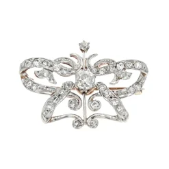Josephs Jewelers Estate>Estate Two-Tone Butterfly Diamond Pin and Pendant