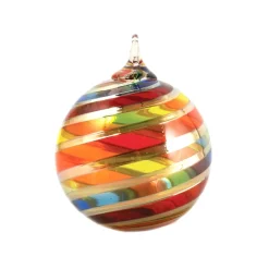 Josephs Jewelers Home Décor>Glass Eye Studio – Rainbow Platinum Twist Round Ornament