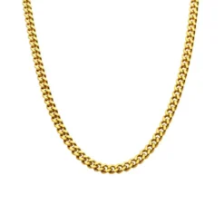 Josephs Jewelers Men’s Jewelry>Gold Plated Stainless Steel Miami Cuban Necklace