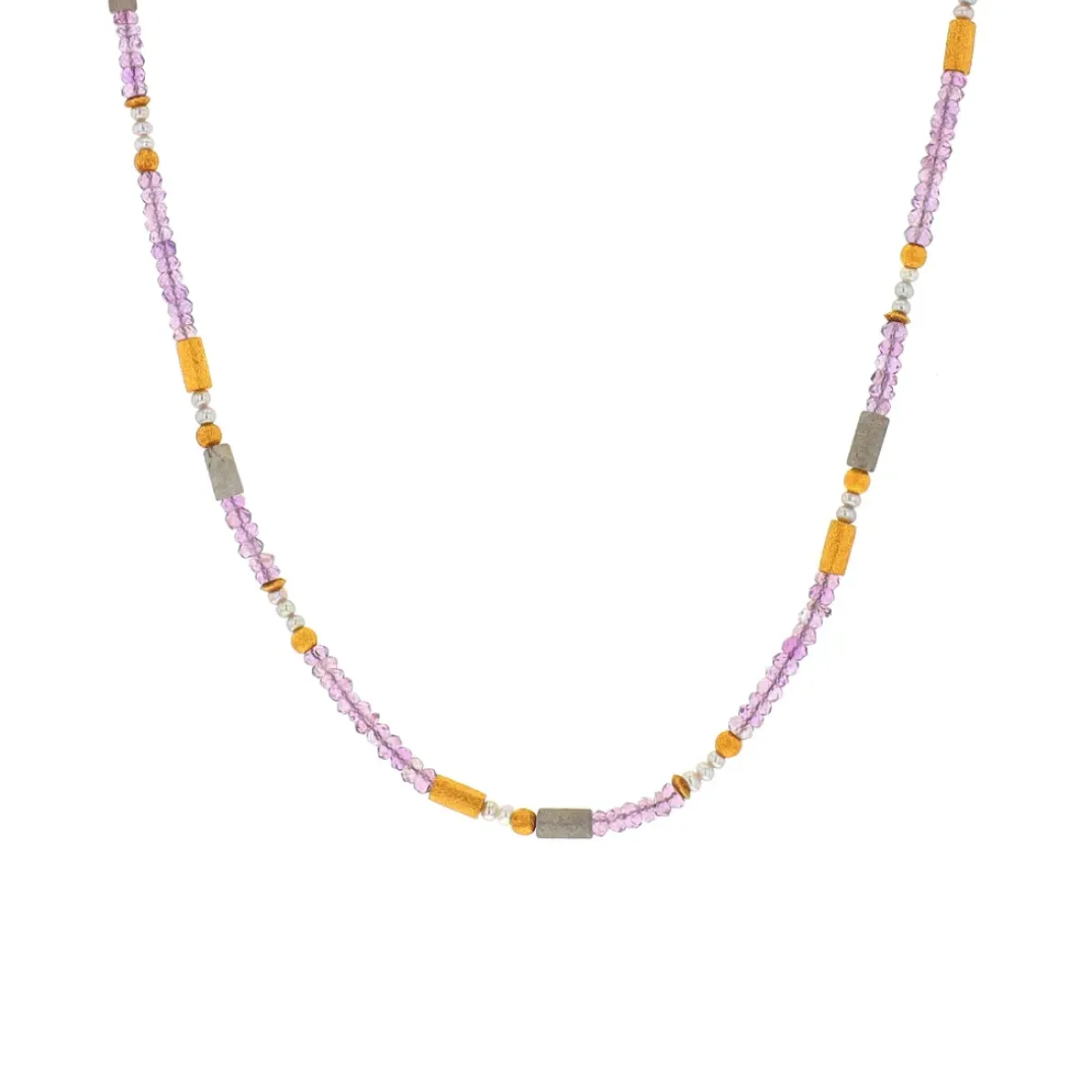 Josephs Jewelers Necklaces And Pendants>Gold Plated Sterling Silver Amethyst and Labradorite Necklace