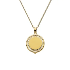 Josephs Jewelers Necklaces And Pendants>Gold Plated Sterling Silver Round Spinner Pendant with Chain