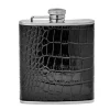 Josephs Jewelers Serveware>Graphic Image – Black Leather Wrapped Flask 6oz