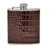 Josephs Jewelers Serveware>Graphic Image – Brown Leather Wrapped Flask 6oz