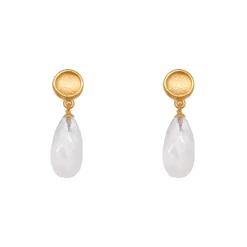 Josephs Jewelers Earrings>24K Gold Plated Sterling Silver Moonstone Drop Earrings