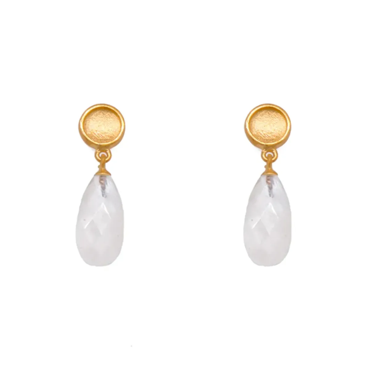 Josephs Jewelers Earrings>24K Gold Plated Sterling Silver Moonstone Drop Earrings