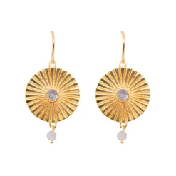 Josephs Jewelers Earrings>24K Gold Plated Sterling Silver Sunray Labradorite Earrings