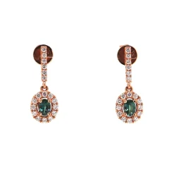 Josephs Jewelers Earrings>18K Rose Gold Alexandrite and Diamond Earrings