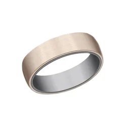 Josephs Jewelers Wedding Bands For Men>14K Rose Gold and Tantalum Satin Wedding Band