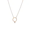 Josephs Jewelers Necklaces And Pendants>14K Rose Gold Circle Station Necklace with Diamond Dangle