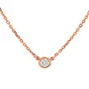 Josephs Jewelers Necklaces And Pendants>14K Rose Gold Diamond Bezel Solitaire Necklace