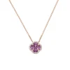 Josephs Jewelers Necklaces And Pendants>14K Rose Gold Pink Sapphire and Diamond Necklace