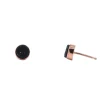 Josephs Jewelers Earrings>14K Rose Gold Round Black Drusy Stud Earrings