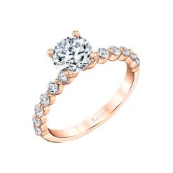 Josephs Jewelers Engagement Rings>14K Rose Gold Round Cut Delicate Engagement Ring – Ivanna