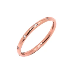 Josephs Jewelers Wedding Bands For Women>14K Rose Gold Scattered Diamond Wedding Band